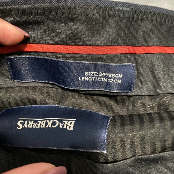 Men's Dark Navy BlackBerrys Size 34 W Dress Pants - Picture 4 of 10